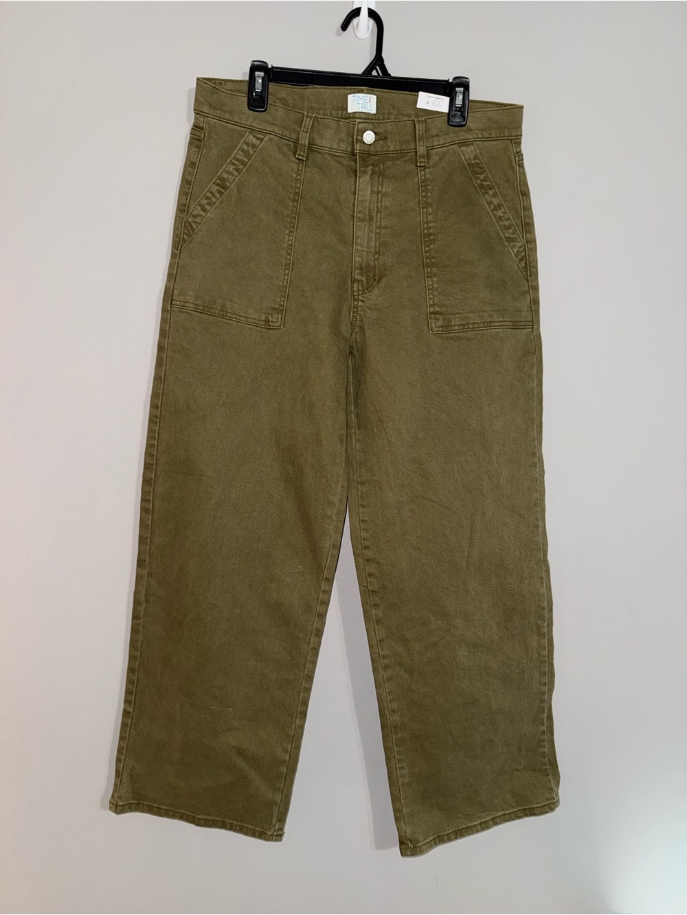 Time and Tru Women’s Washed Green Utility Trouser Jeans Size 14